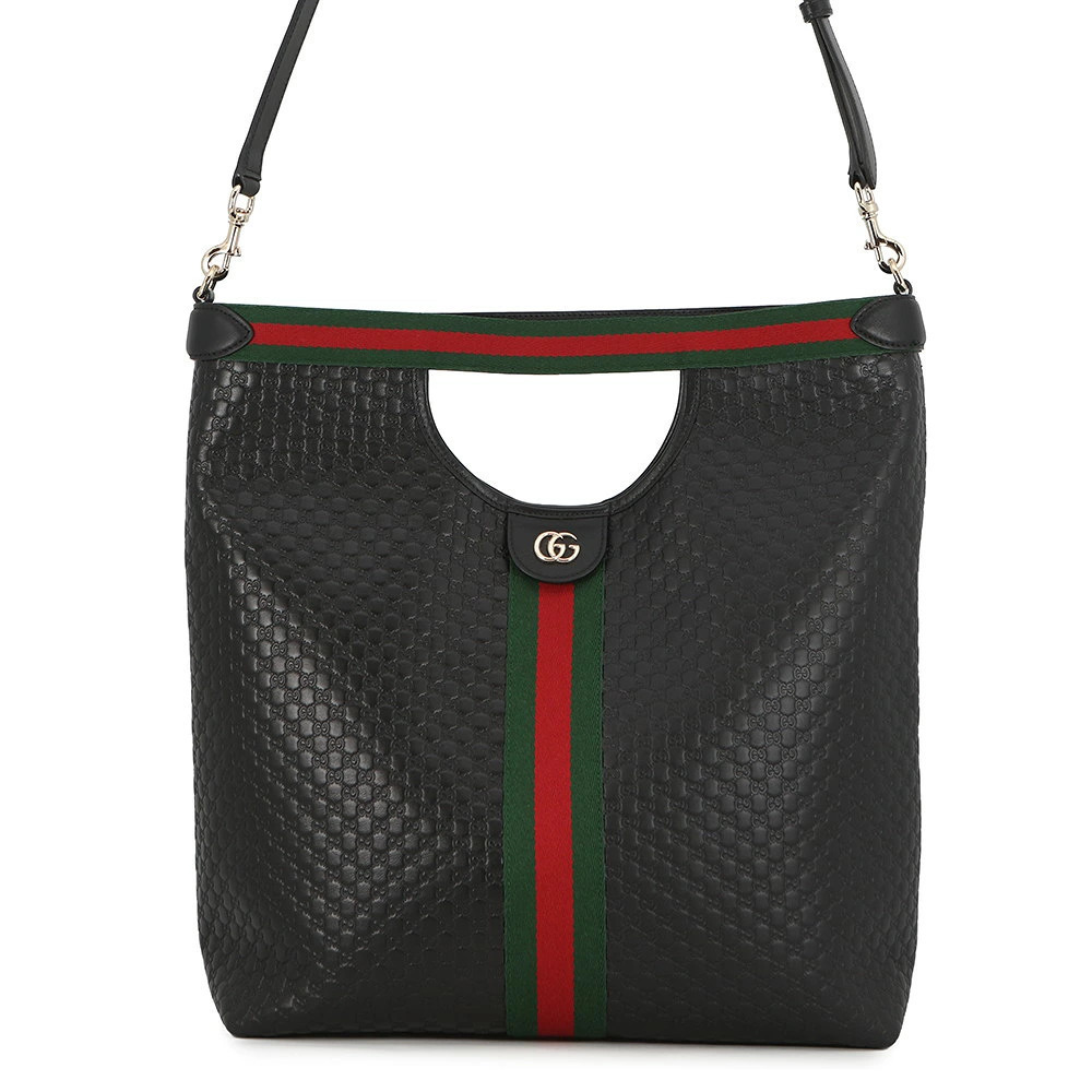 Gucci Ophidia GG Supreme Giglio Tote Bag Limited Edition Web Shoulder Black